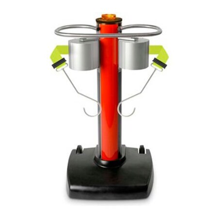 Lavi Industries Dual Retractable Belt Barrier, Neon Yellow, 65 ft Length, 41 in Post Height 50-5500/RD/FY/J